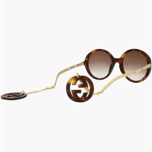 Gucci 64mm Round Oval Sunglasses